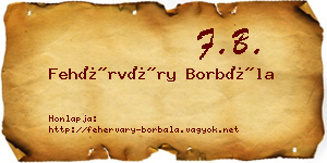 Fehérváry Borbála névjegykártya